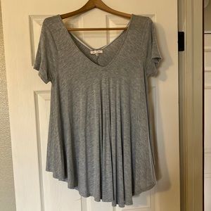 Anthropologie flowy gray cotton top- eri and Ali size M
